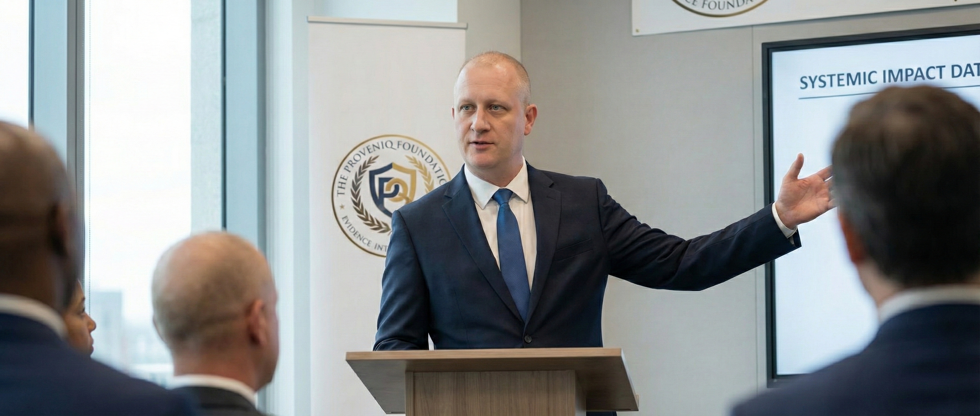 PROVENIQ Foundation board presenting systemic impact data